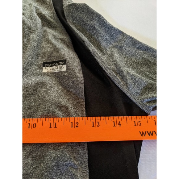 Victoria Secret Pink Ultimate Half Zip Pullover Women S Small Gray Black LOGO - Picture 5 of 7